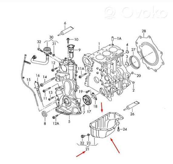 Volkswagen Polo V 6R Miska olejowa 03D103601G