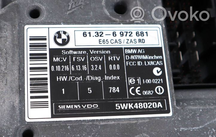 BMW 7 E65 E66 Kit centralina motore ECU e serratura 7549700