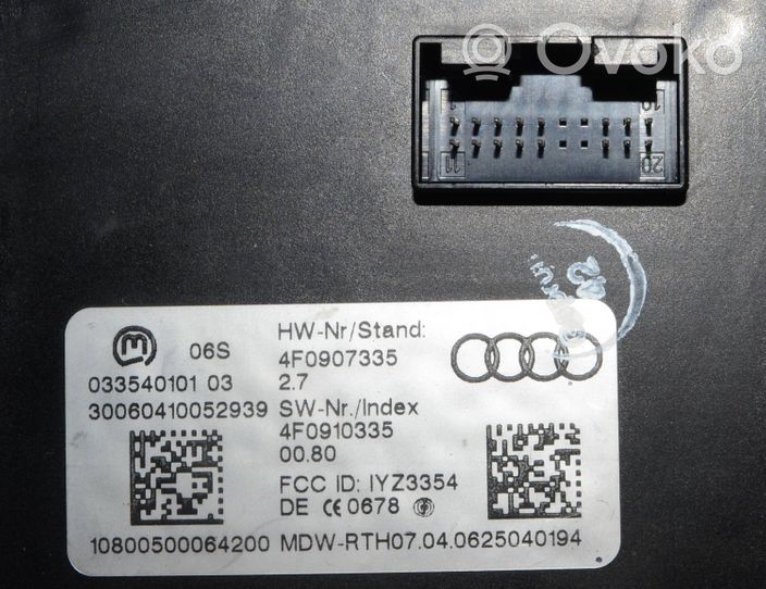 Audi A6 S6 C6 4F Moduł / Sterownik systemu uruchamiania bezkluczykowego 4f0907335