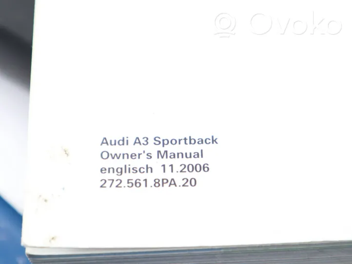 Audi A3 S3 A3 Sportback 8P Libretto di servizio dei proprietari 2725618PA