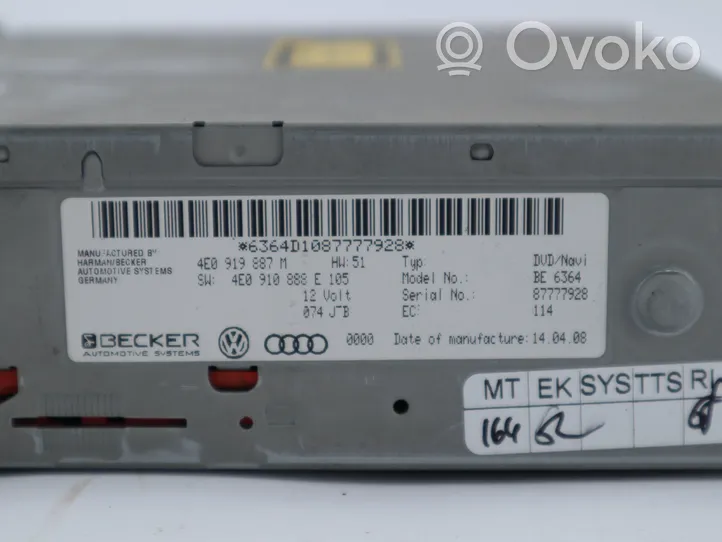 Audi A6 Allroad C6 Unité de navigation Lecteur CD / DVD 4E0910888E