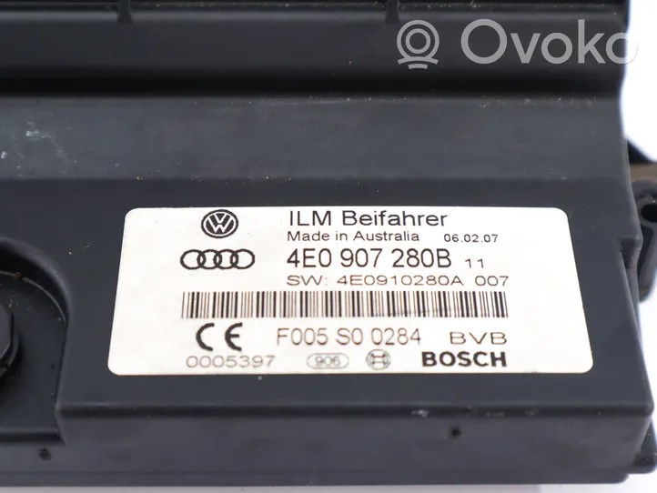 Audi A8 S8 D3 4E Jännitteenmuunnin/muuntimen moduuli 4E0907280B