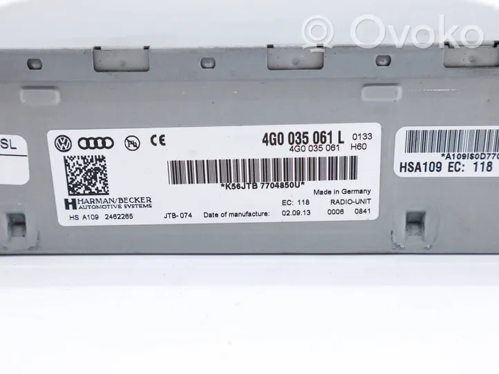 Audi A6 Allroad C7 Panel / Radioodtwarzacz CD/DVD/GPS 4G0035061L