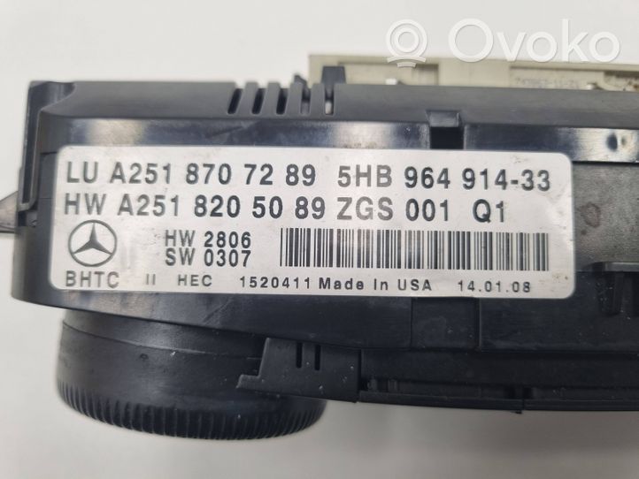 Mercedes-Benz ML W164 Centralina del climatizzatore A2518707289