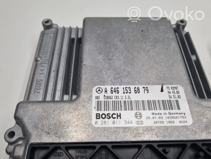 Mercedes-Benz C W203 Kit centralina motore ECU e serratura A6461536079