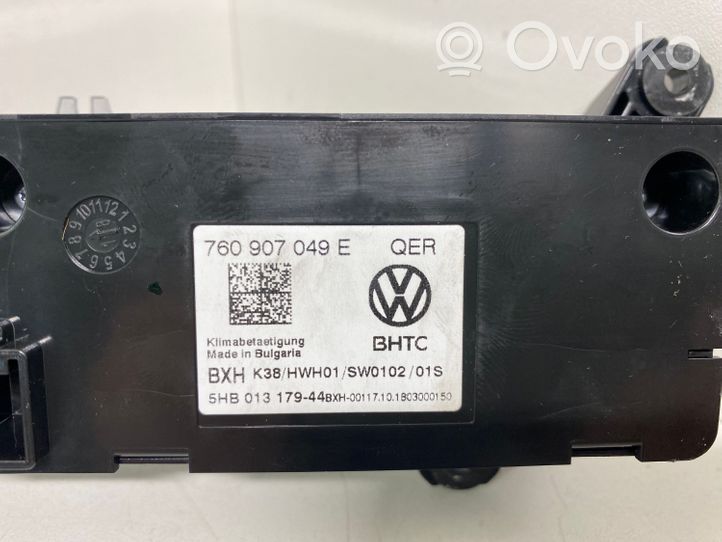 Volkswagen Touareg III Gaisa kondicioniera / klimata kontroles / salona apsildes vadības bloks (salonā) 760907049E