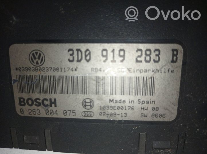 Volkswagen Phaeton Pysäköintitutkan (PCD) ohjainlaite/moduuli 3D0919283B