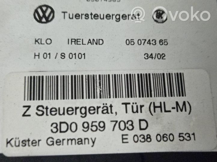 Volkswagen Phaeton Aizmugurē loga pacēlāja motoriņš 3D0959703D