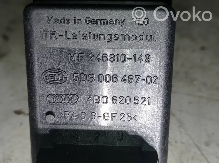 Audi A6 S6 C5 4B Lämpöpuhaltimen moottorin vastus 4B0820521