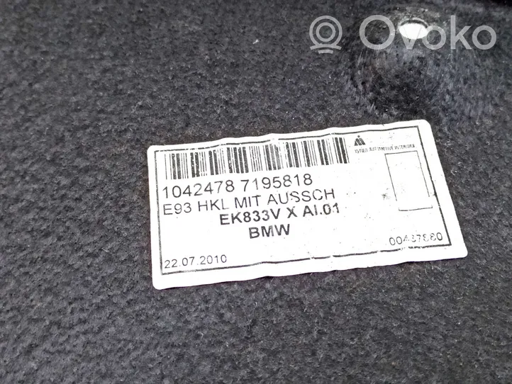 BMW 3 E92 E93 Poszycie / Tapicerka tylnej klapy bagażnika 7195818