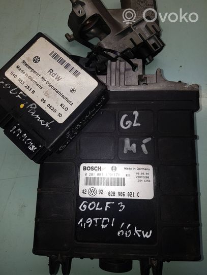 Volkswagen Golf III Kit centralina motore ECU e serratura 357905851d