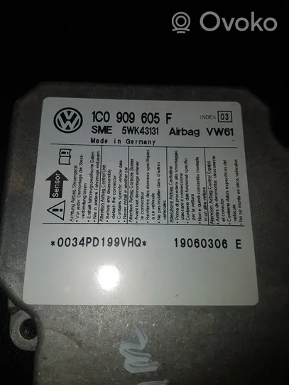 Volkswagen Polo IV 9N3 Centralina/modulo airbag 1C0909605F