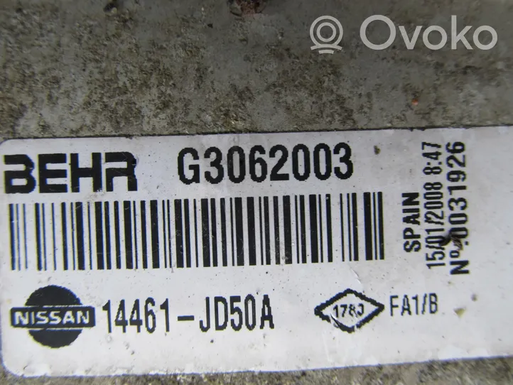 Nissan Qashqai Välijäähdyttimen jäähdytin 14461JD50A