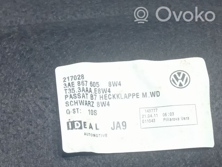 Volkswagen PASSAT B7 Kita bagažinės apdailos detalė 3AE867605