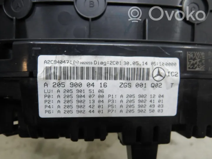 Mercedes-Benz C AMG W205 Spidometrs (instrumentu panelī) A2059000416