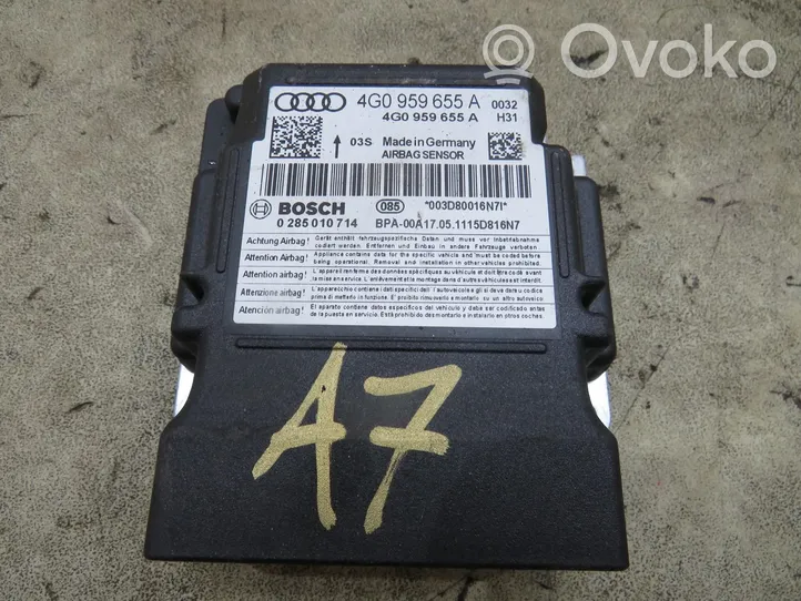 Audi A7 S7 4G Turvatyynyn ohjainlaite/moduuli 4G0959655A