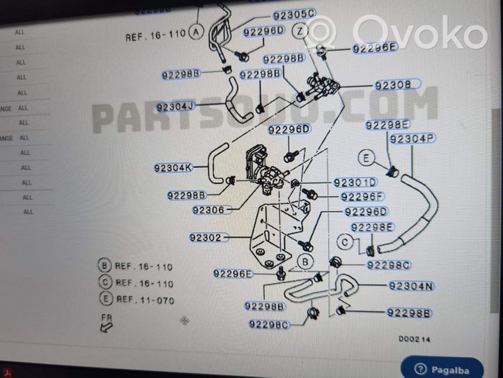 Mitsubishi Outlander Sähköinen jäähdytysnesteen apupumppu 92298B