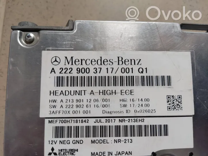 Mercedes-Benz E W213 Unità di navigazione lettore CD/DVD A2139011206