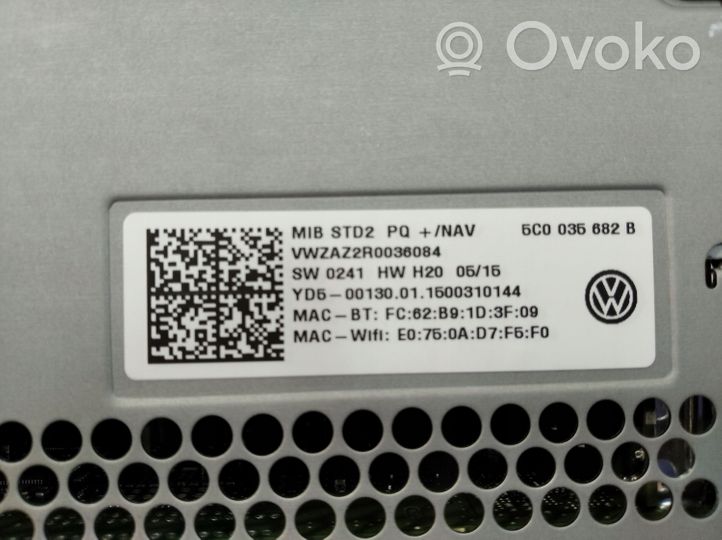 Volkswagen Tiguan Radio/CD/DVD/GPS-pääyksikkö 5C0035682B