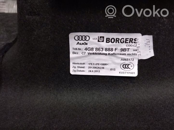 Audi A7 S7 4G Apatinis, bagažinės šono, apdailos skydas 4G8863888F