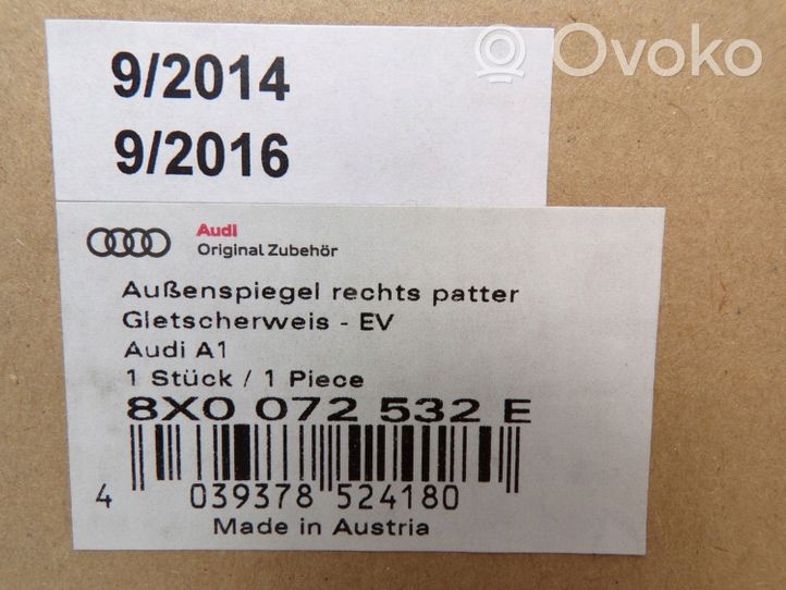 Audi A1 Copertura in plastica per specchietti retrovisori esterni 8X0072531E