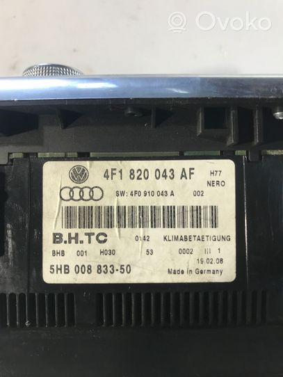 Audi A6 S6 C6 4F Ilmastoinnin ohjainlaite 4F1820043AF