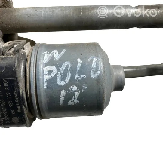 Volkswagen Polo V 6R Mechanizm i silniczek wycieraczek szyby przedniej / czołowej 6R1955023B