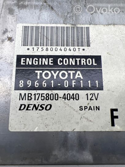 Toyota Verso Moottorin ohjainlaite/moduuli (käytetyt) 896610F111