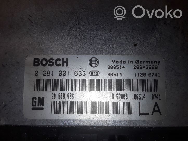 Opel Vectra B Engine ECU kit and lock set 0281001633