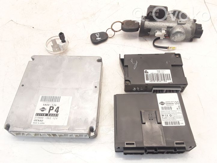 Nissan Primera Komputer / Sterownik ECU i komplet kluczy 23710AU601