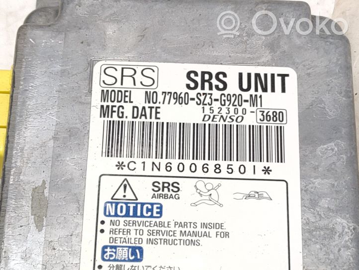 Honda Legend III KA9 Module de contrôle airbag 77960SZ3G920