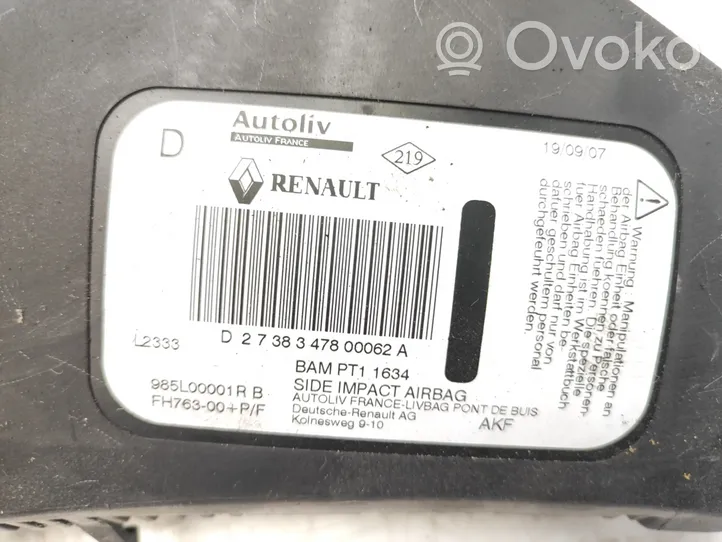 Renault Laguna III Airbag de siège 985L00001R