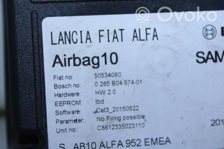 Alfa Romeo Giulia Module de contrôle airbag 50534060