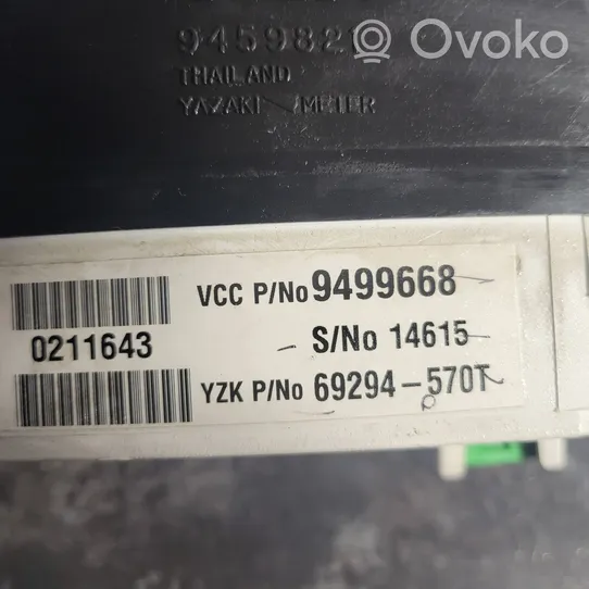 Volvo V70 Compteur de vitesse tableau de bord 9459821