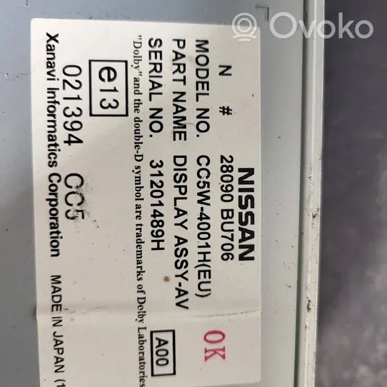 Nissan Almera Tino Monitori/näyttö/pieni näyttö 28090BU706