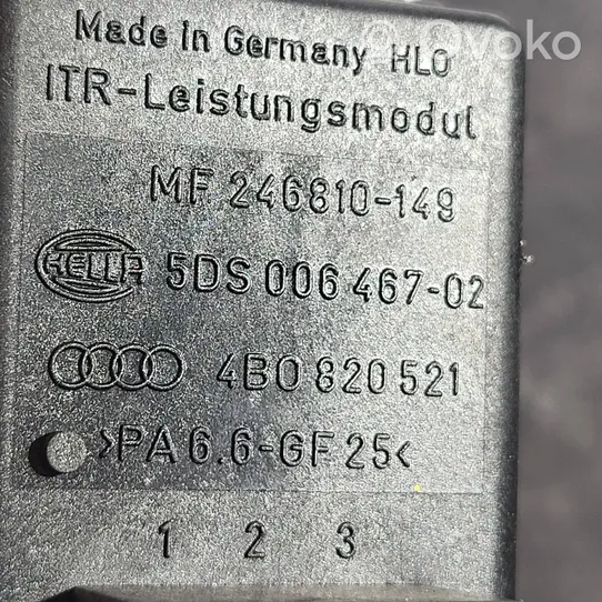 Audi A6 S6 C5 4B Lämpöpuhaltimen moottorin vastus 4B0820521