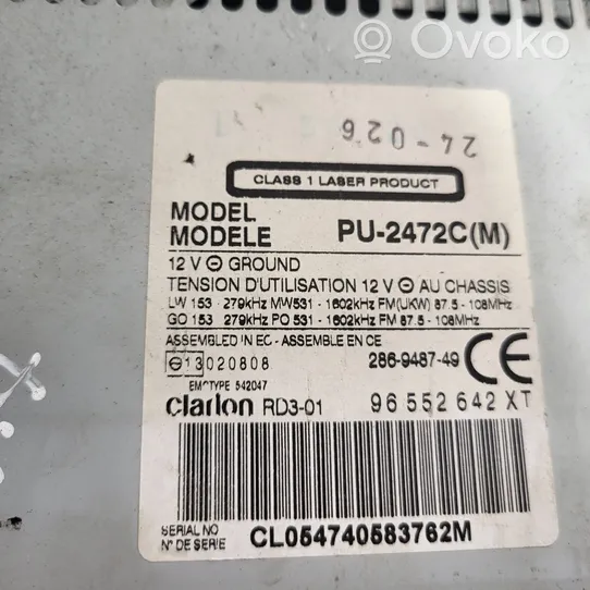 Citroen Xsara Picasso Radio / CD/DVD atskaņotājs / navigācija 96552642XT