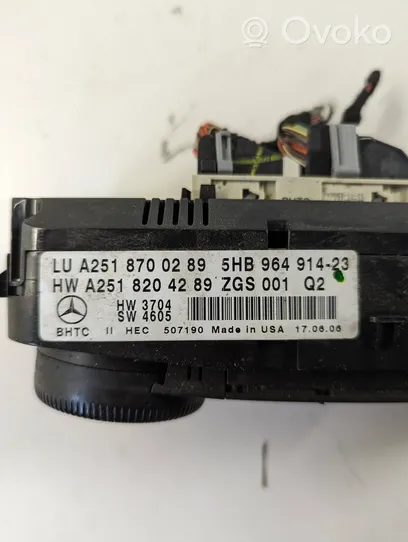 Mercedes-Benz GL X164 Centralina del climatizzatore A2518700289