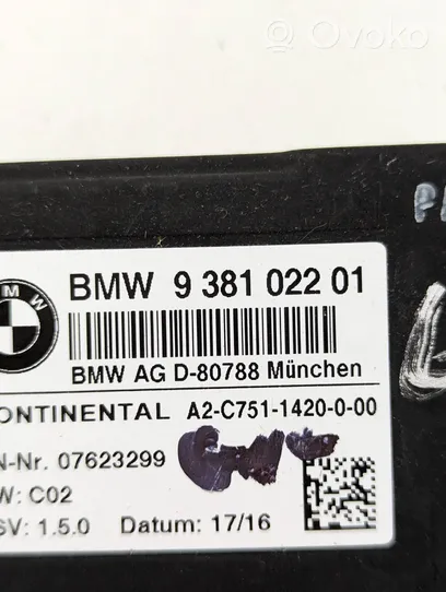 BMW 7 G11 G12 Module de commande de siège 9381022