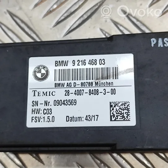 BMW X6 F16 Unidad de control del asiento 9216468