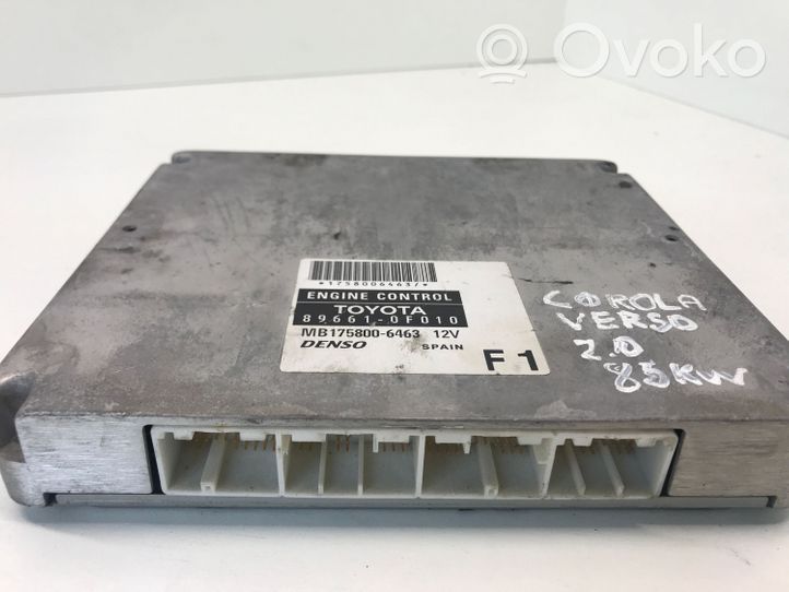 Toyota Corolla Verso E121 Sterownik / Moduł ECU 896610F010