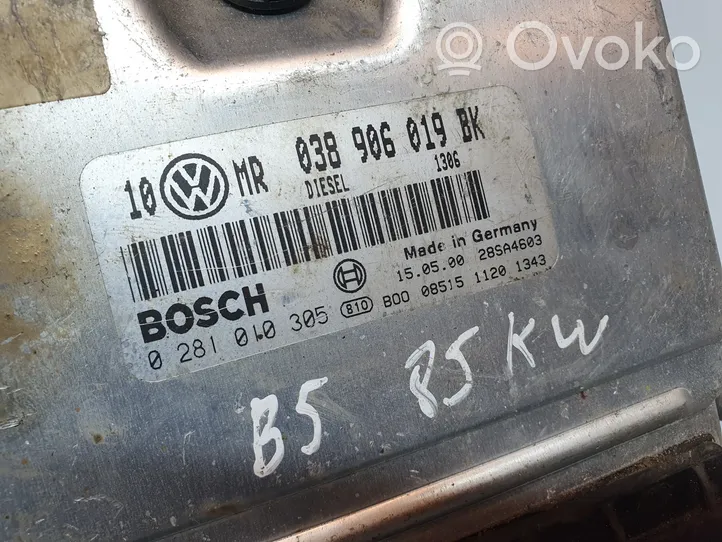 Volkswagen PASSAT B5 Centralina/modulo del motore 038906019BK