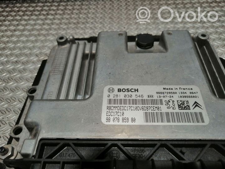 Citroen Berlingo Komputer / Sterownik ECU i komplet kluczy 0281030546