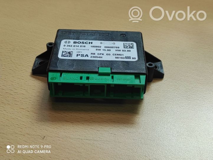 Citroen C3 Aircross Unité de commande, module PDC aide au stationnement 0263014016