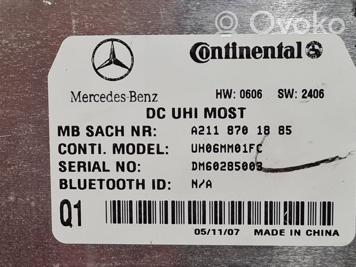 Mercedes-Benz R W251 Bluetoothin ohjainlaite/moduuli A2118701885