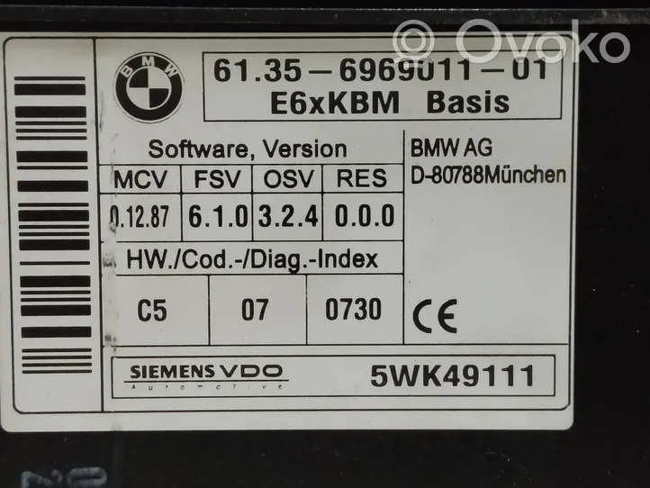 BMW 6 E63 E64 Mukavuusmoduuli 61356969011