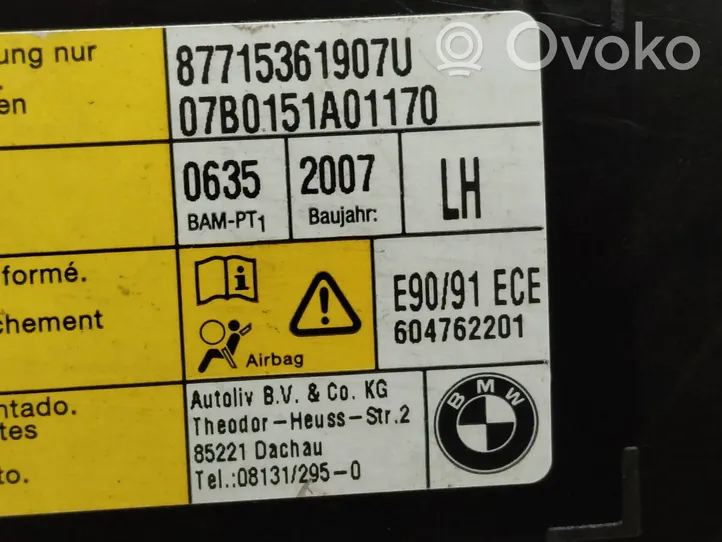 BMW 3 E90 E91 Sēdekļa drošības spilvens 87715361907U