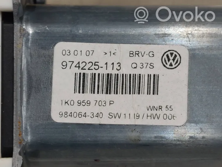 Volkswagen PASSAT B6 Silniczek podnoszenia szyby drzwi tylnych 1K0959703P