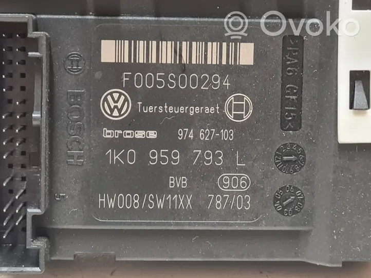 Volkswagen PASSAT B6 Silniczek podnośnika szyby drzwi przednich 1K0959793L