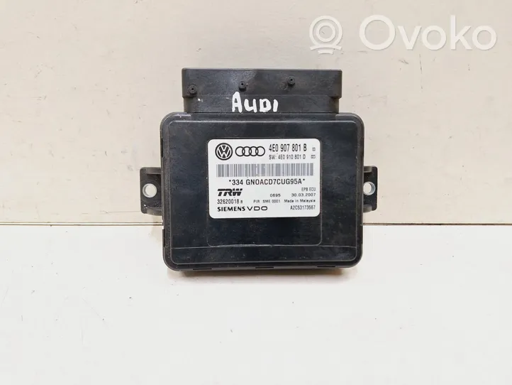 Audi A8 S8 D3 4E Moduł / Sterownik hamulca ręcznego 4E0907801B
